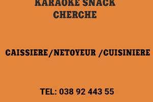 KARAOKE SNACK MITADY CAISSIERE/NETTOYEUR/CUISINIERE 