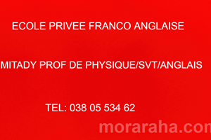 MITADY PROF DE PHYSIQUE CHIMIE /SVT /ANGLAIS 