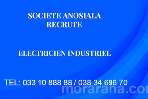 SOCIETE EN PLEIN ANOSIALA ELECTRICIEN INDUSTRIEL 