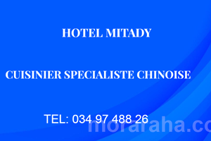 HOTEL MITADY CUISINIER SPECIALISTE CHINOISE 