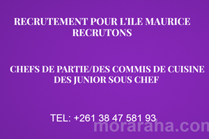 ASA ANY MAURICE MITADY CHEF DE PARTIE /DES COMMIS DE CUISINE /DES JUNIOR SOUS CHEF 