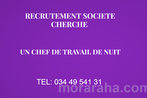 MITADY CHEF DE TRAVAIL DE NUIT 