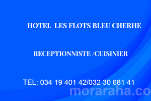 HOTELS FLOTS BLEU CHERCHE RECEPTIONNISTE /CUISINIER E