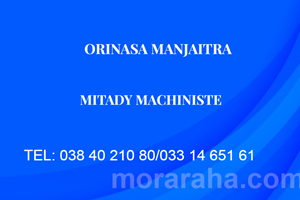 ORINASA MANJAITRA CONFECTION MITADY MACHINISTE 