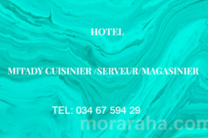 MITADY CUISINIER/SERVEUR/MAGASINIER 