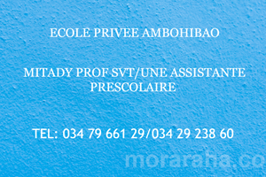 MITADY PROF SVT /ASSISTANTE PRESCOLAIRE 