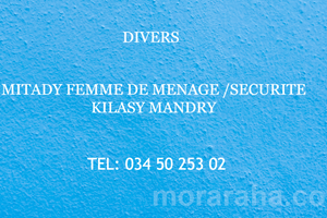 MITADY FEMME DE MENAGE /SECURITE 