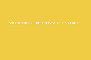 SOCIETE CHERCHE DE SUPERVISEUR DE SECURITE 