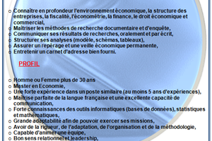 CONSULTANT(E) ÉCONOMISTE