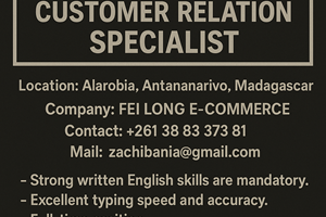 MARKETING AND CUSTOMER SERVICE SPECIALIST