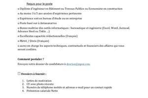 INGENIEUR Travaux Publics ou Bâtiment 