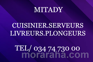 MITADY CUISINIERS/SERVEURS/LIVREURS/PLONGEURS/