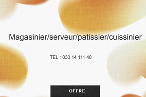 Mitady magasinier/serveur/cuissinier/patiserie