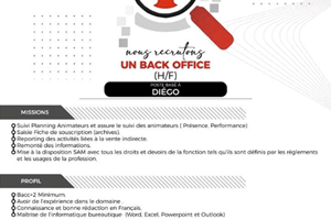 ON RECRUTE BACK OFFICE  H/F  A DIEGO 