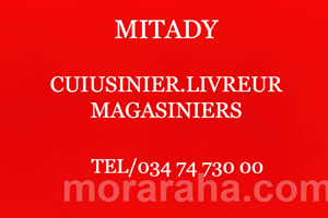 MITADY CUISINIER/MAGASINIER /LIVREUR 