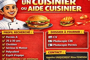 MITADY CUISINIER/AIDE CUISINIER 