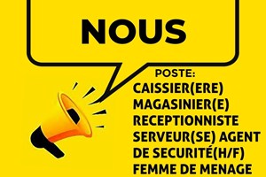 MITADY CAISSIER/MAGASINIER/SERVEUSE/FEMME DE MENAGE/AGEBNT DE SECURITE 