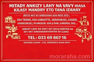 MITADY VENDEUR SE/SERVEUR SE/GARDIEN /PLONGEUR /CAISSIER 