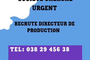 SOCIETE CHERCHE URGENT DIRECTEUR DE PRODUCTION 