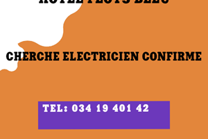 HOTEL FLOTS BLEU CHERCHE ELECTRICIEN CONFIRME