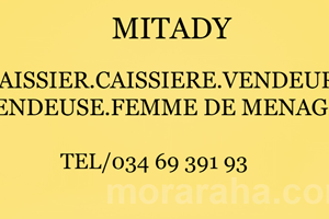 MITADY CAISSIERE/CAISSIER/VENDEUR/VENDEUSE/FEMME DE MENAGE 