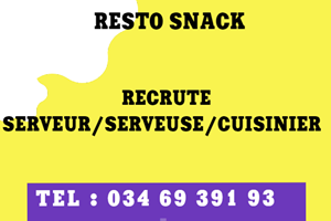 RESTO SNACK MITADY CUISSINIER/SERVEUR/SERVEUSE