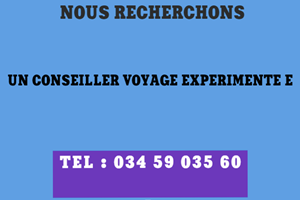 NOUS RECHERCHONS UNE CONSEILLER DE VOYAGE EXPERIMENTE 