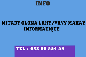 MITADY OLONA LAHY/VAVY MAHAY INFORMATIQUE HIASA 