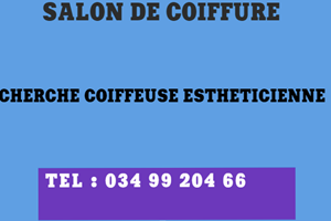 SALON DE COIFFURE CHERCHE COIFFEUSE 