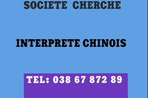 SOCIETE CHERCHE INTERPRETE CHINOIS 