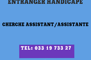 ENTRANGER HANDICAPE CHERCHE ASSISTANT/ASSISTANTE 