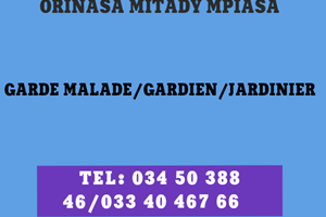 MITADY MPIASA GARDE MALADE/JARDINIER/GARDIEN/NOUNOU