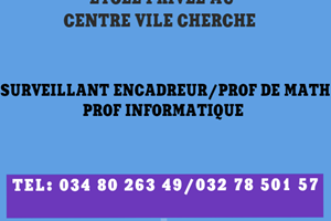 LYCEE PRIVEE CENTRE VILLE CHERCHE SURVEILLANT ENCADREUR/PROF MATH/PROF INFORMATIQUE /