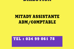 UNE SOCIETE CHERCHE ASSISTANTE ADM /COMPTABLE 