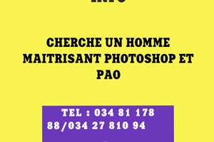 CHERCHE UN HOMME MAITRISANT DE PAO/PHOTOSHOP 