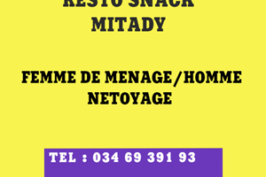 RESTO SNACK MITADY MAIKA FEMME DE MENAGE /HOMME TOUT A FAIRE 