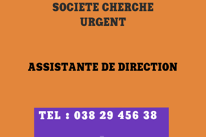 UN SOCIETE CHERCHE ASSISTANTE DE DIRECTION 