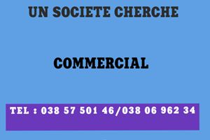 UN SOCIETE CHERCHE COMMERCIAL 