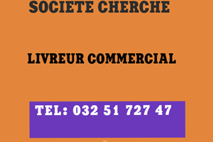 UN SOCIETE CHERCHE LIVREUR COMMERCIAL 