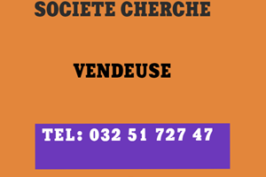 UN SOCIETE CHERCHE VENDEUSE 