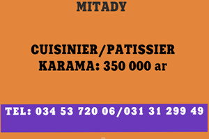 MITADY CUISINIER /PATISSIER TAMATAVE 