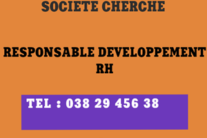 UN SOCIETE CHERCHE RESPONSABLE DEVELOPPEMENT RH 