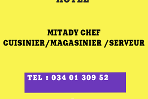 MITADY MAGASINIER /CUISINIER/SERVEUR 