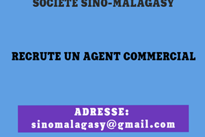 UN SOCIETE SINOMALAGASY RECRUTE AGENT COMMERCIAL H/F