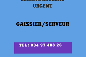 UN SOCIETE CHERCHE CAISSIER /SERVEUR 