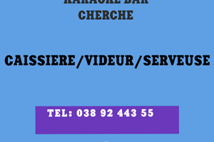 BAR KARAOKE CHERCHE CAISSIERE/VIDEUR/SERVEUSE 