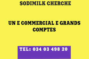 SODIMILK CHERCHE UNE COMMERCIALE GRANDS COMPTES 