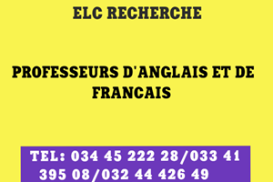 ELC RECHERCHE DES PROFESSEURS D'ANGLAIS/FRANCAIS 