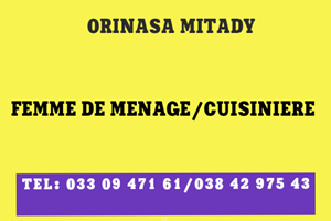 MITADY FEMME DE MENAGE/NOUNOU/CUISINIERE 