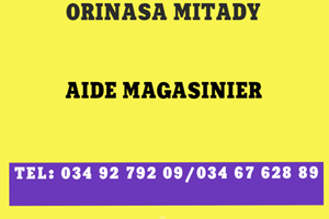 ORINASA IRAY MITADY AIDE MAGASINIER 